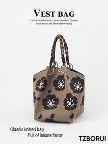 1pc Floral Large Capacity Lightweight Handbag, Suitable For Commuting, School, Travel, Portable Matching With Clothes, All Seasons - Multicolor - View 1