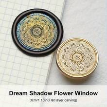 1 con dấu sáp Vintage Floral Window Series, tròn 3cm, chất liệu đồng thau, nhiều mẫu hoa văn, phù hợp cho thiệp mời đám cưới/đồ handmade DIY/dán phong bì/trang trí thiệp lễ hội/sưu tầm (không bao gồm cán cầm/sáp/mực) - Dòng cửa sổ hoa mới - Xem 23