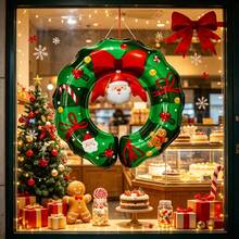 1pc Christmas Bell Wreath Aluminum Foil Balloon, Extra Large Red Bow, Santa Claus Head, Gingerbread Man, Candy Cane, Red Berries, Small Gold Ball Print Pattern, Suitable For Christmas Party Decoration Atmosphere Props - View 6