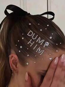 1 Sheet DIY Letter Rhinestone Stickers | 26 English Letters Full Set, Self-Adhesive Glitter Design, Can Freely Assemble Personalized Text, Create Unique Makeup! Suitable For Music Festivals, Parties, Hot Girl Looks, Apply To Forehead, Hair, Cheeks And Be Super Eye-Catching, Bling Bling With Built-In Highlight, Easy To Operate And Quick To Learn, Waterproof And Not Easy To Fall Off, Easily Unlock Cool And Spicy Atmosphere Looks, Make You Easily Become The Center Of Attention - Multicolor - View 2