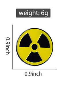 1pc Radioactive Radiation Symbol Metal Brooch, Personalized Accessory For Clothing And Backpack, Creative Alloy Pin Badge - Multicolor - View 6