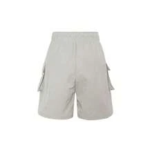 Celana Pendek Kasual Luar Ruangan Nike Sportswear Essential Warna Polos, Pinggang Tinggi Elastis, Potongan Lurus, Wanita, Abu-abu - Grey - View 2
