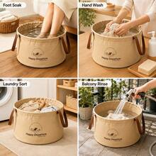 12L And 6.8L Foldable Water Bucket, Multi-Functional Portable Collapsible Foot Bath Basin, Outdoor Travel Water Storage Bucket, Suitable For Camping, Hiking, Dormitory, Outdoor Water Storage Container - Multicolor - View 6