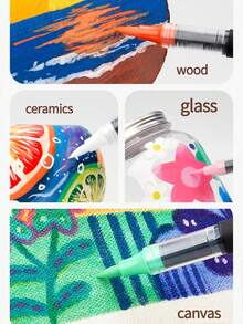 1pc (Capybara) Soft Tip Direct Liquid Acrylic Marker Pen, Professional Art Student Use, 24/36/48/60/80 Colors, Opaque Layerable Acrylic Paint Pens, Colorful Drawing Pens - Soft-tip Marker - View 6