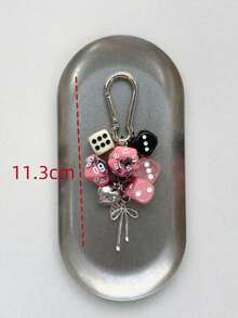 1pc Unisex Fashion Lucky Dice Keychain New Sweet Cool Style Multi-Faceted Dice Phone Case Bag Car Key Pendant - Multicolor - View 5