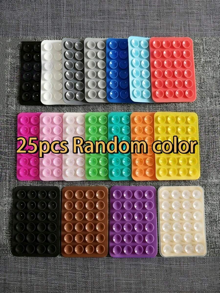 25pcs, Random Color, Multi-Function Silicone Suction Cup Phone Holder - Universal Type, Suitable For Tablet Protective Cases, Strong Adhesion, Easy To Remove, Reusable And Washable - Suitable For Decorating Phone Cases And Used For Ramadan Phone Accessories Computer Support Smartphone Holder