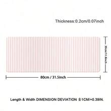 1pc INS Style Pink & White Striped Leather Mouse Pad, Cute Desktop Decor Mat, Thick Non-Slip Office & Gaming Keyboard Pad - View 13