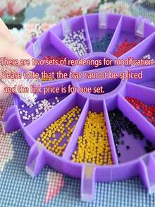 6-Grid Diamond Painting Tray With Plastic Brush, Suitable For DIY Diamond Sorting And Handmade Crafts - B - View 11