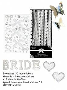 Transparent Lace PET Stickers, Mini Stickers Stars, Hearts, Birthday, Photo Album Corner Stickers Set, Photo Album Accessories Stickers, For Party Gifts, Diaries, Gift Wrapping, Envelopes, Decoration, Scrapbooking, Weddings, Home Encouragement Stickers, Making Collage Diaries, Planners, Notebooks, Letters, Photo Albums, Craft Projects Decoration - Sweet Series - View 10