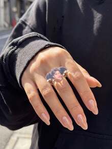 1/3/5pcs Custom Photo Face Ring, Personalized Bat Spider Web Acrylic Finger Rings,Customized Face Rings, Halloween Gothic Rings,Party Decorations - Multicolor - View 11