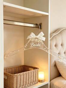 Bow Pearl Bridal Hanger, Wedding Hanger, Lightweight Hanger, Bridal Hanger, Engraved Bridal Hanger, Decorative, Newlyweds, Wedding Decoration, Reusable, Multi-Functional, Fashion, Exquisite - Multicolor - View 2