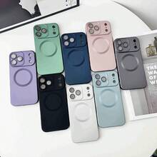 Metallic Paint Full Coverage Lens Film Magnetic Shockproof Phone Case, Cute Shock-Absorbing Camera Lens Protective Cover, Soft Ultra-Thin Protective Case, Compatible With IPhone 18 17 16 15 14 13 Pro Max 18 Pro Max 11 Phone Case, Various Holiday Gifts - Purple - View 8
