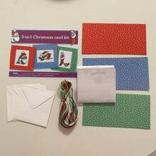 1 Set Of 3 Cross Stitch Greeting Cards/DIY Christmas Cross Stitch/Snowman, Bird And Christmas Stocking Pattern Embroidery/Easy To Learn Suitable For Beginners - A - View 4