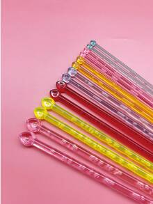 35cm Colorful Transparent Crystal Knitting Needle Set, Covers 4.0-10.0mm 7 Common Sizes, Suitable For Knitting Blankets, Cushions, Sweaters, Rugs, Pillows And Other Fabrics - Crystal Knitting Needle - View 4