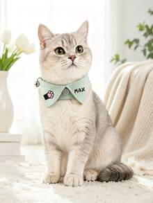 Kalung Kucing Personalisasi dengan Nama & Jejak Kaki Kustom - Cocok untuk Pemakaian Sehari-hari, Properti Foto, Lonceng & Gesper, Dasi Kupu-kupu Ringan dan Nyaman untuk Label, Papan Nama, untuk & Jalan-jalan - MultiWarna - View 2