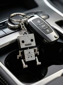 1pc Creative Robot Keychain, Customizable With Name And Text, Suitable For Birthdays, Couples, Business, And Casual Occasions, Basic Style - Multicolor - View 7
