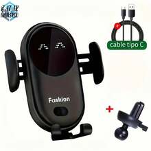 Soporte Cargador Inalámbrico para Auto S11 con Sensor Automático, Apertura y Cierre con una Mano, Carga Rápida de 15W, Compatible con iPhone,  y Más, Giratorio 360° para una Visión Perfecta - A - Ver 9