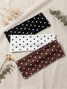 3-6pcs/Set Fashion Women Polka Dot Print Soft Non-Slip Headbands, Elastic Yoga Sports Hair Accessories, Versatile For Daily Wear And Multiple Occasion - Multicolor - View 7