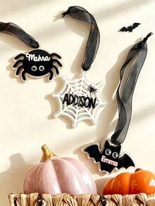 Personalized Halloween Basket Tag Halloween Basket Tag, Boo Basket Tag, Personalized Name Tag, Spooky Bag Tags - Multicolor - View 4