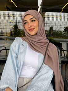 1pc/2pcs Women Fashion Solid Color Scarf Hijab, Soft Islamic Headscarf, Multifunctional Sun Protection Headwrap, Versatile Beach Shawl Wrap, Suitable For Daily Wear, Holiday - Mercerized Cotton Headscarf - View 17