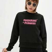 Passenger Princess European And American Street Style Women's Loose-Fitting Long-Sleeve Sweatshirt2026New - 黑色 - 查看 3
