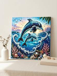 1set Ocean Pearl Art DIY Kit, 3D Beaded Mosaic Canvas Craft With Tropical Fish, Coral Reef And Shell Design, Rhinestone Art Set For Coastal Home Decor, Bathroom Decor, Beach House Display, Creative Handmade Gift And Ocean Themed Craft Project - Ocean DIY Diamond Painting - View 9