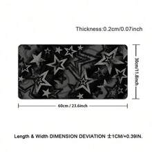 1pc INS Style Black And Gray Stars Art Mouse Pad, Cool Desktop Decor Mat, Thick Non-Slip Office & Gaming Keyboard Pad - View 15