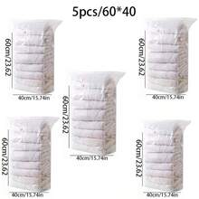 Vacuum Storage Bags Extra Large Cube Style Giant Vacuum Sealed Bags Suitable For Clothes, Bedding, Blankets, Pillows, Bed Linen And Sweaters Space-Saving Closet Storage - Clear - View 16