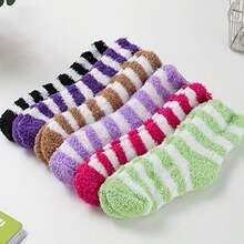 5 Pairs Women's Coral Fleece Warm Thick Socks, Autumn/Winter Novelty Style, Random Color Assortment - Multicolor - View 6