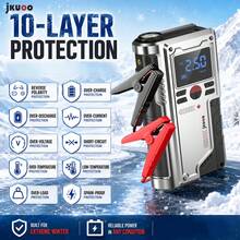 Car Battery Jump Starter With Air Compressor, 180 PSI 12V Portable Jump Starter Device With Jumper Cables, LED Light And LCD Display - Portable Multi-functional Pump [main Unit + Accessories] - View 9
