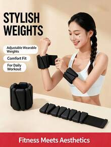 Adjustable Silicone Weighted Wristbands, Wearable Ankle Weights For Yoga Walking Fitness Training, Detachable Workout Weight Bracelets - Multicolor - View 2