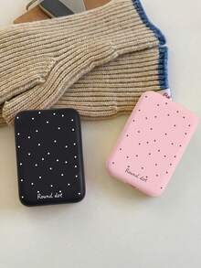 5pcs TPU Matte Wireless Charging Case With Drop Protection, Smooth Texture, IPhone Compatible, No Built-In Battery, Magnetic Snap Closure - Polka Dot Style - View 2