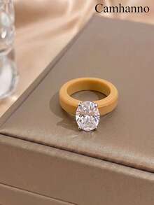 1pc Dopamine Color Silicone Rings Round Zirconia Inlaid For Daily Outfit Matching Finger Jewelry - Silver - View 18
