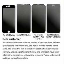 DUTRIEUX 2pcs Matte Privacy Screen Protector Film, Compatible With IPhone 17 Pro Max, TPU Soft Material (Non-Tempered Glass), Anti-Drop & Anti-Collision, Privacy Function Screen Protector - Black - View 7
