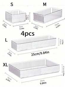 12/10/7/5/4pcs Acrylic PET Cosmetic Storage Set, Multiple Sizes Available, Suitable For Vanity And Wardrobe, Perfect For Organizing Cosmetics And Skincare Products - Storage Box - View 9