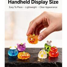 Cartoon Pumpkin Shaped Resin Miniature Ornament, Glossy Transparent Desktop Decoration, Halloween Christmas Holiday Party Gift - Multicolor - View 4