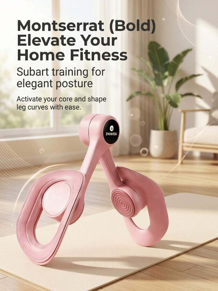 Kegel Pelvic Floor Trainer, Inner Thigh And Glute Exerciser With Square Buckle. Portable Home Workout Equipment For Postpartum Recovery. Exercise Gradually; Initial Discomfort Will Disappear With Continued Use. - Pink - View 1