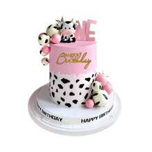 14pcs Cow Theme Cake Decoration Beads, Birthday Party Animal Theme Cake Decor - Multicolor - View 4