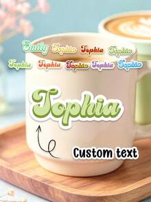 10pcs Custom Personalized Name Stickers,Personalized Stickers, Name Label Stickers, Laptop Stickers, Water Bottle Stickers,Custom Sticker,First Day Of School,Back To School,School Supplies - Multicolor - View 2