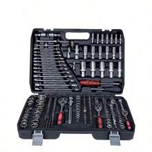 Socket Wrench Set, Ratchet Wrench, Automotive Repair Tool Set, Multi-Function Home Repair Tool Kit, Screwdriver Bit Set, Car Repair Tool Box - 46-piece Repair Tool Set - View 2