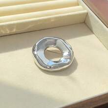 1 buah Bros Logam Minimalis Baru, Bros Lingkaran Asimetris Desain Niche Mewah Ringan - MultiWarna - View 5