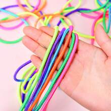 Classic Nostalgic Jump Rope, Cat's Cradle And Shuttlecock Set, Nostalgic Jump Rope Dedicated Rope (High Elasticity And Durable, Suitable For 3-6 People), Finger Trick Game, Cat's Cradle Dedicated Rope (Non-Elastic), Rainbow Color, Shuttlecock Game, Random Color - Multicolor - View 6