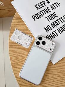 LissKas 1pc Cute Fashion Floral & Fruit Pattern Lens Protector Film, Matte Anti-Fingerprint, 9H Hardness, Full Coverage, Explosion-Proof, Scratch-Resistant, Bubble-Free Camera Lens Protector For IPhone 18/17 Pro Max, Compatible With Large Hole Phone Cases - Clear - View 4