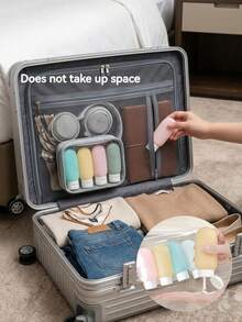 4pcs Plastic Travel Refillable Bottles Set, Leak-Proof, Fragrance-Free Cosmetic Containers, Suitable For Lotion, Shower Gel And Skincare Products, Portable Toiletries Set, Travel Essentials, Birthday Gift, Christmas Gift - Multicolor - View 2