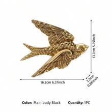 1件樹脂材質燕子壁掛裝飾，金色飛翔燕子家居牆飾，鍍金鳥類牆面飾品，3D牆面裝飾，奢華牆飾，動物牆飾，燕子吊飾，適用於家居、餐廳、派對、婚禮等場合的居家裝飾 - 金色 - 查看 12