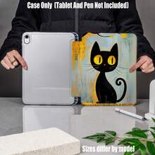 Fat Cat Pattern Y-Fold High Transparency Acrylic Tablet Protective Case With Pen Slot. Y-Fold High Transparency Acrylic Protective Case. Tablet Protective Case Features: Y-Shaped Tri-Fold Stand Design, Smart Sleep/Wake, Full Coverage Protection, Air Cushion Anti-Drop Frame, Multi-Angle Stand, Built-In Pen Slot, Lightweight And Portable. Compatible With IPad Mini4/5 (7.9 Inch), Mini6/7 (8.3 Inch); Air1/2/3 - Multicolor - View 8