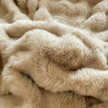 Faux Rabbit Fur Solid Color 1pc Plush Duvet Cover, Soft And Comfortable, Machine Washable, Suitable For Bedroom, Guest Room, Winter Essential Bedding Decor, Holiday Gift, 150*200*230 Duvet Cover, Pillowcases Not Included, No Filler - Camel - View 5