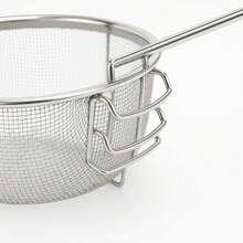 Practical Frying Basket Equipped With Folding Handle And Pan Hook, Durable Cookware Accessory For Home Frying Work - Silver - View 4