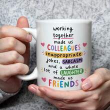 Colleagues To Friends Coffee Mug,11oz Ceramic Cup, Colorful Heart Letter Graphic, Funny Coworker Novelty Mug, Appreciation Gift For Work Best Friend Office Colleague, Ideal For Juice,Milk, Coffee- Perfect Birthday And Holiday Gift - Multicolor - View 13