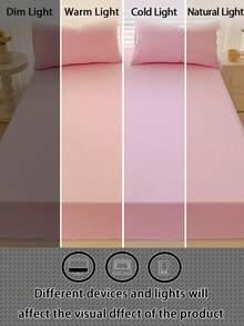 Camel Brushed Soft & Comfortable 3 PiecesBed Sheet Set - Baby Pink - View 9